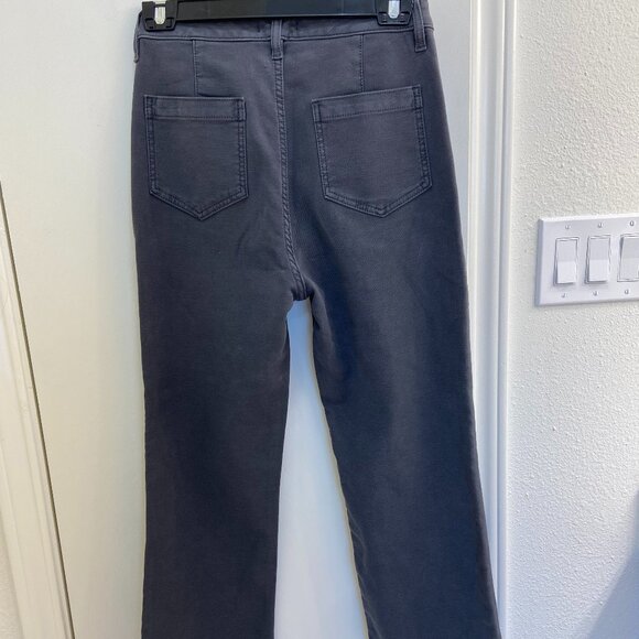 Quince, patch pocket, stretch-knit wide-leg pants in dark coal, size 4 - Picture 4 of 5